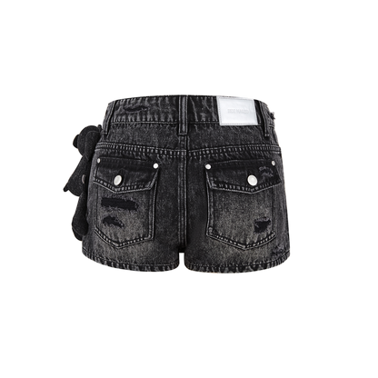 13DE MARZO Broken Bear Hot Jorts Black - 13DE MARZO