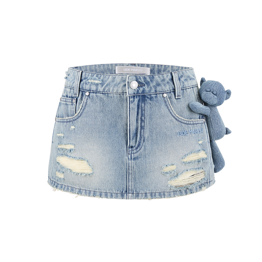 13DE MARZO Broken Bear Hot Jorts Blue - 13DE MARZO