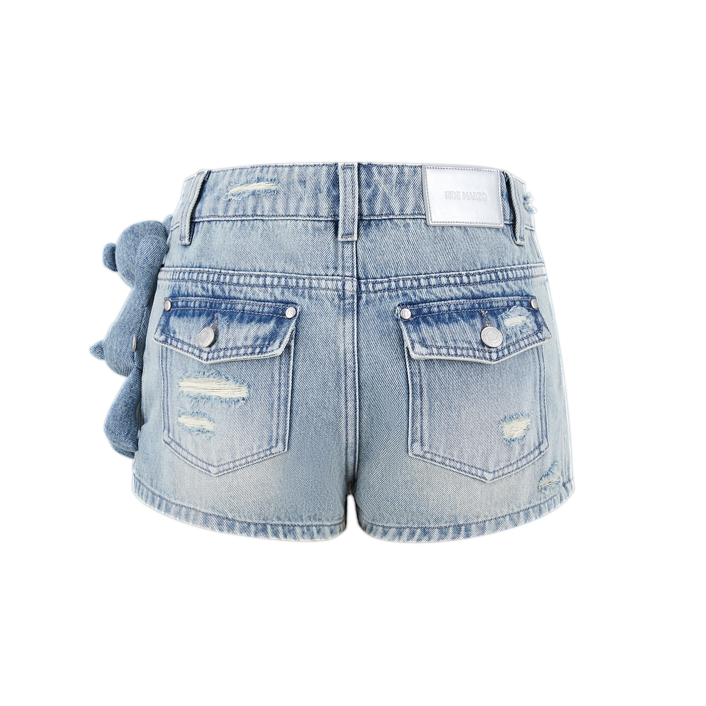 13DE MARZO Broken Bear Hot Jorts Blue - 13DE MARZO