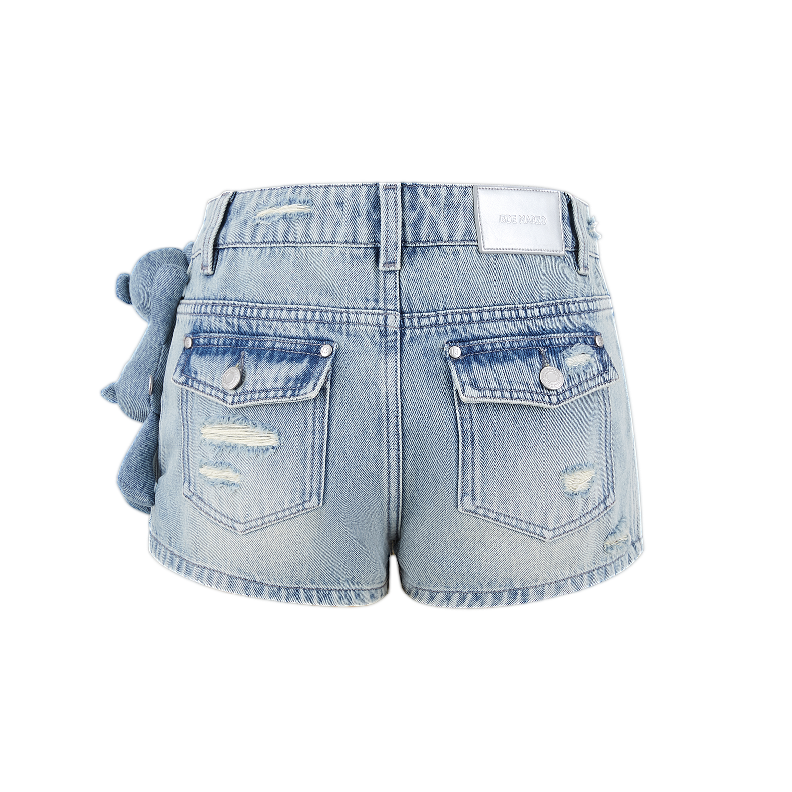 13DE MARZO Broken Bear Hot Jorts Blue - 13DE MARZO