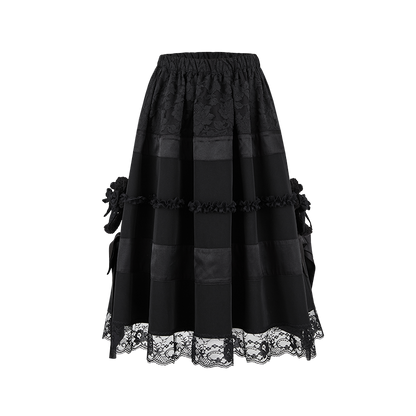 13DE MARZO Lace Panel Bow Long Dress