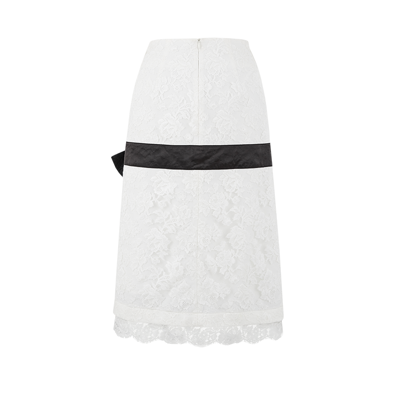 13DE MARZO Bow Lace Long Dress