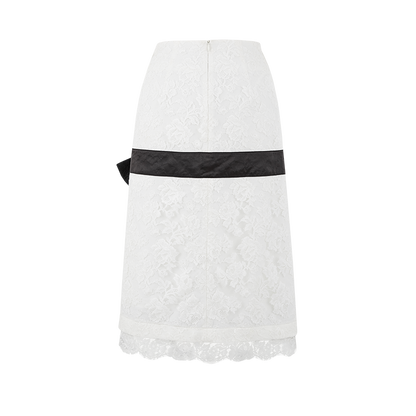 13DE MARZO Bow Lace Long Dress