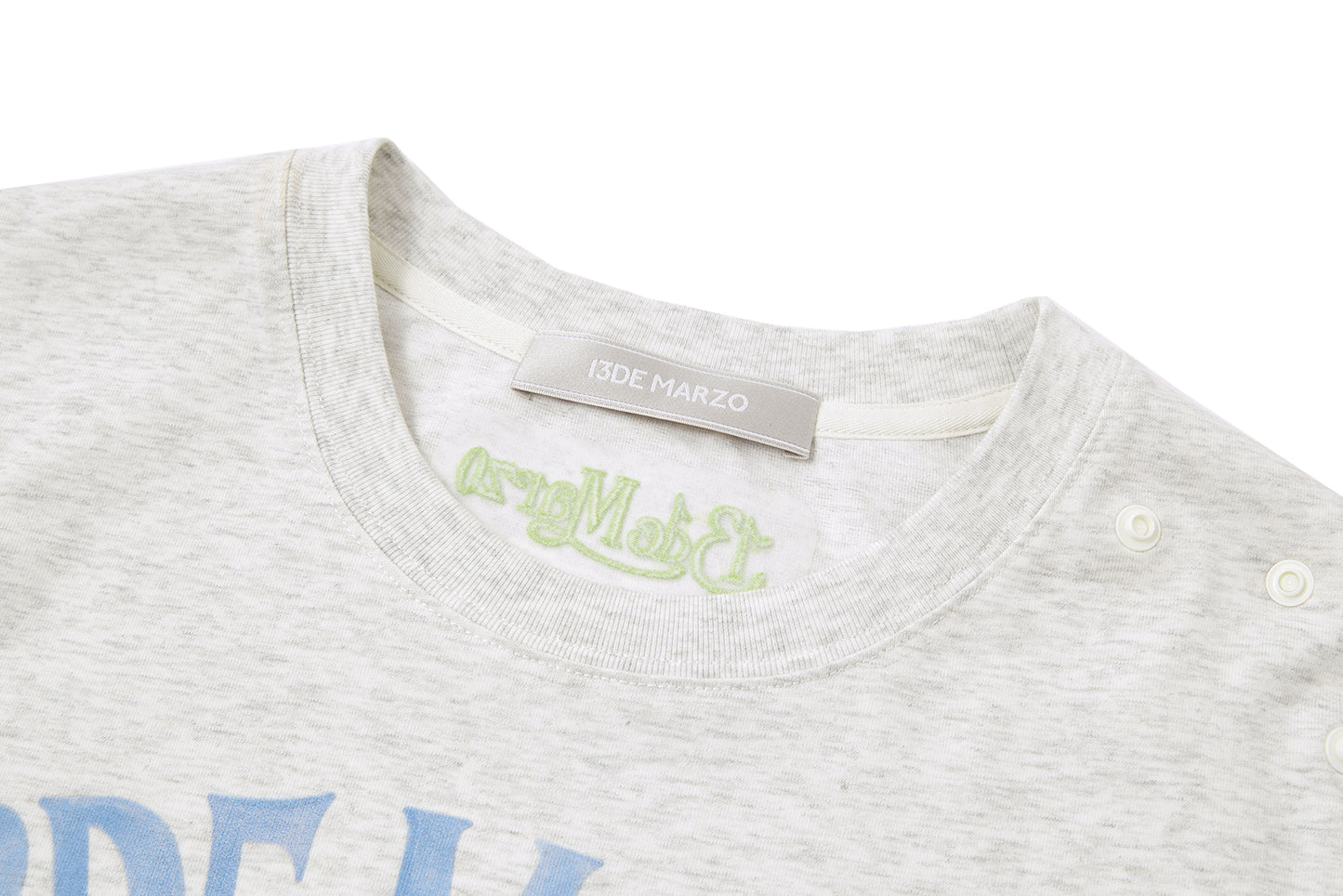 13DE MARZO Floral Bear Illustration T-Shirt Grey - 13DE MARZO