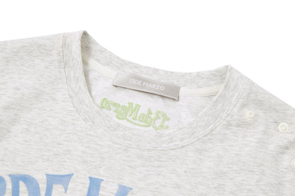 13DE MARZO Floral Bear Illustration T-Shirt Grey - 13DE MARZO