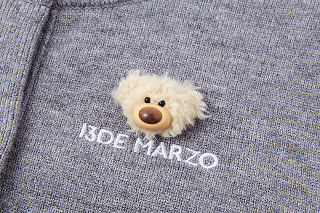 13DE MARZO Mini Logo Cardigan Grey