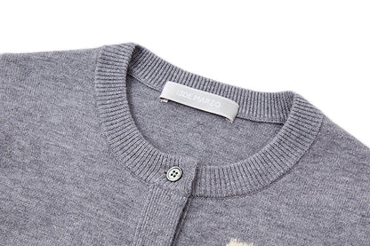 13DE MARZO Mini Logo Cardigan Grey