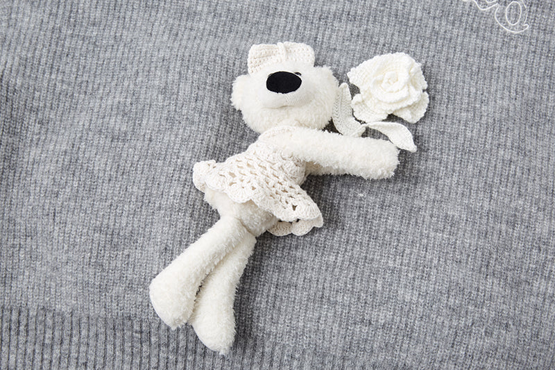 13DE MARZO Crochet Trimmed Knitted Hoodie