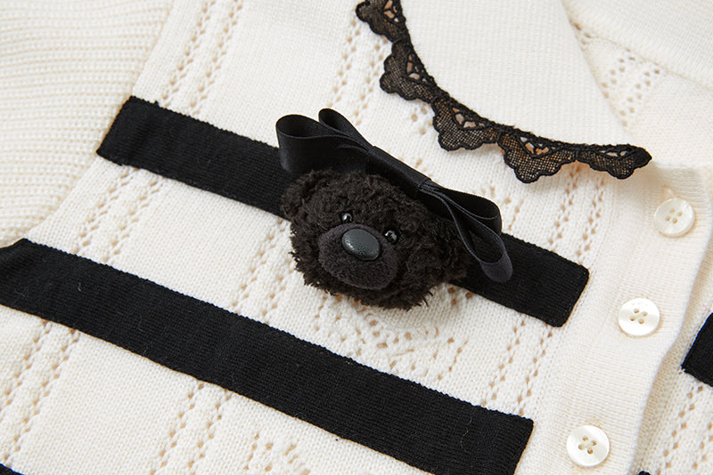 13DE MARZO Knitted Polo Collar Pullover