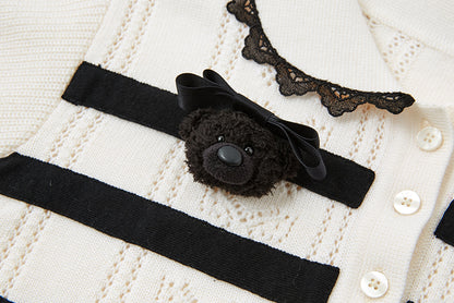 13DE MARZO Knitted Polo Collar Pullover