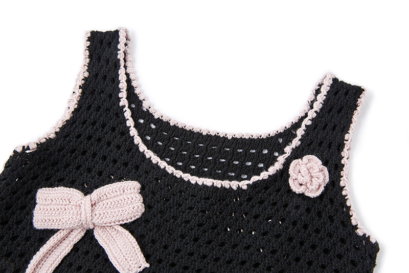 13DE MARZO Crochet Style Knitted Dress