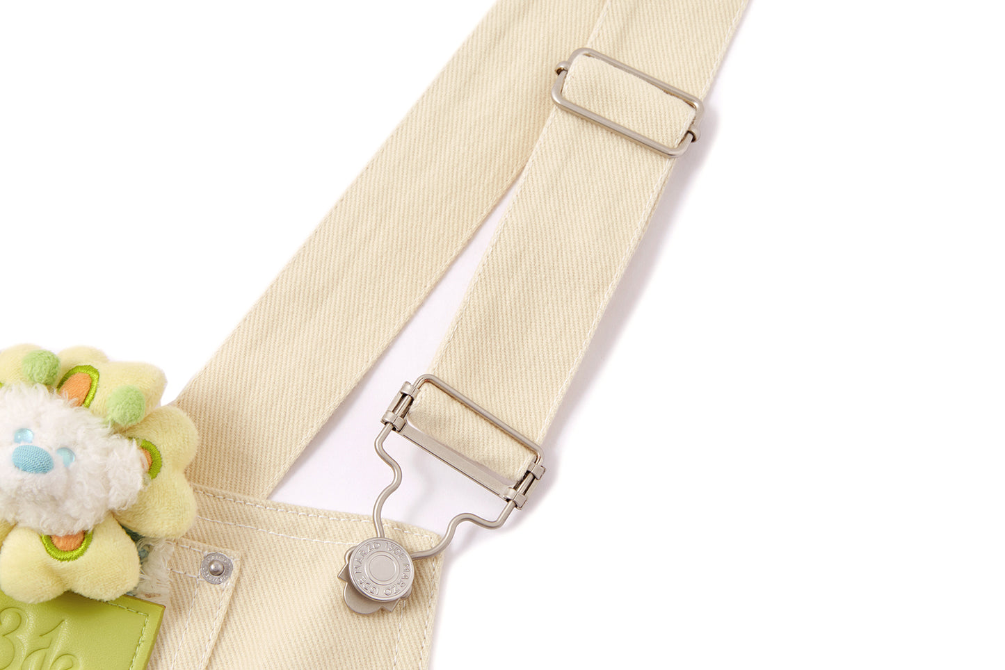 13DE MARZO Floral Doll Denim Overalls Khaki - 13DE MARZO