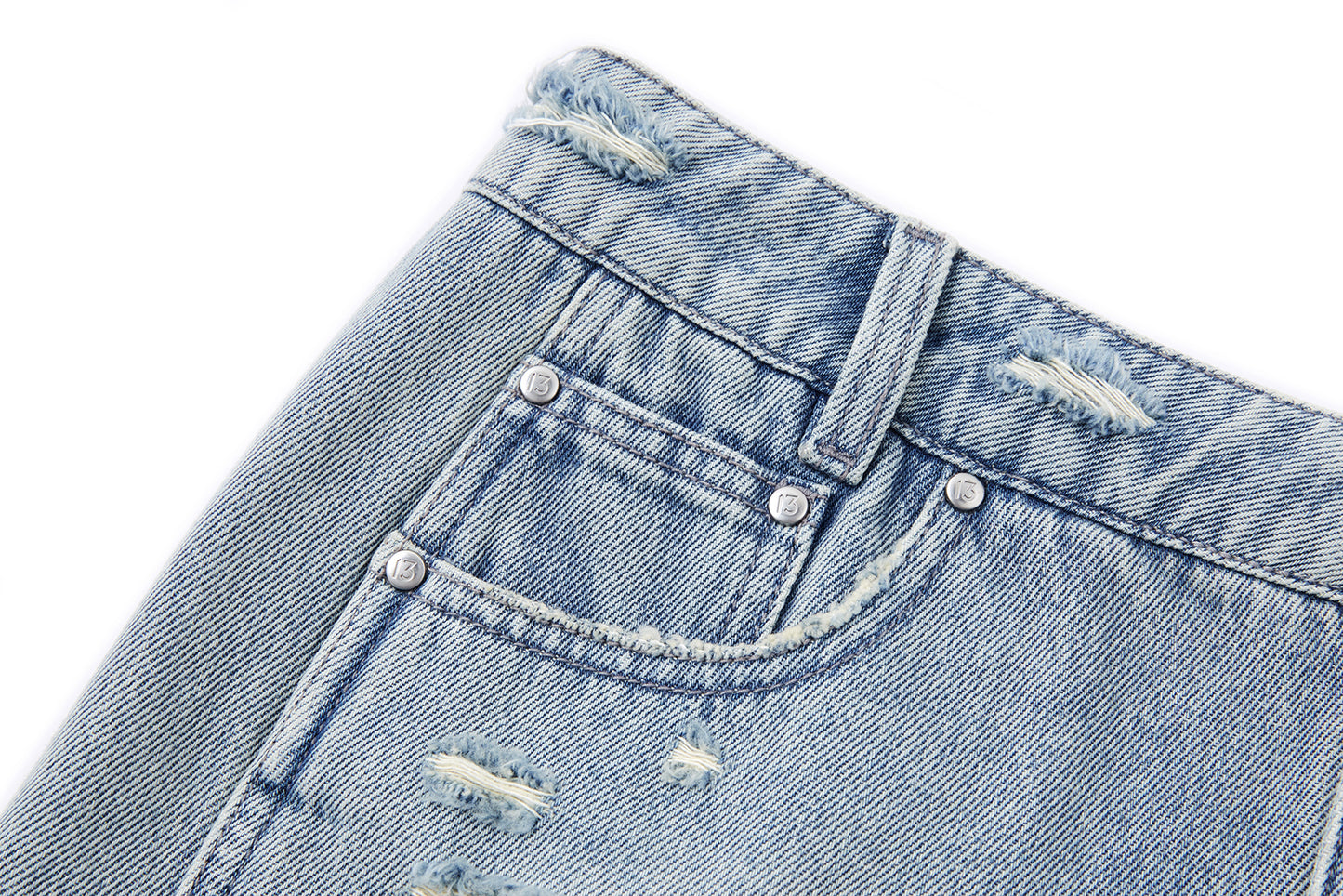 13DE MARZO Broken Bear Hot Jorts Blue - 13DE MARZO