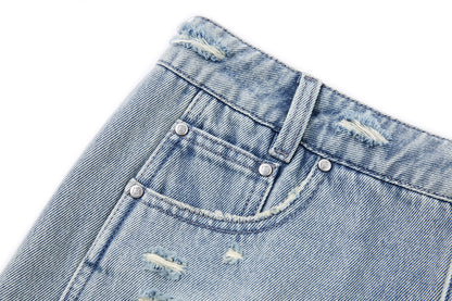 13DE MARZO Broken Bear Hot Jorts Blue - 13DE MARZO