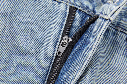 13DE MARZO Broken Bear Hot Jorts Blue - 13DE MARZO