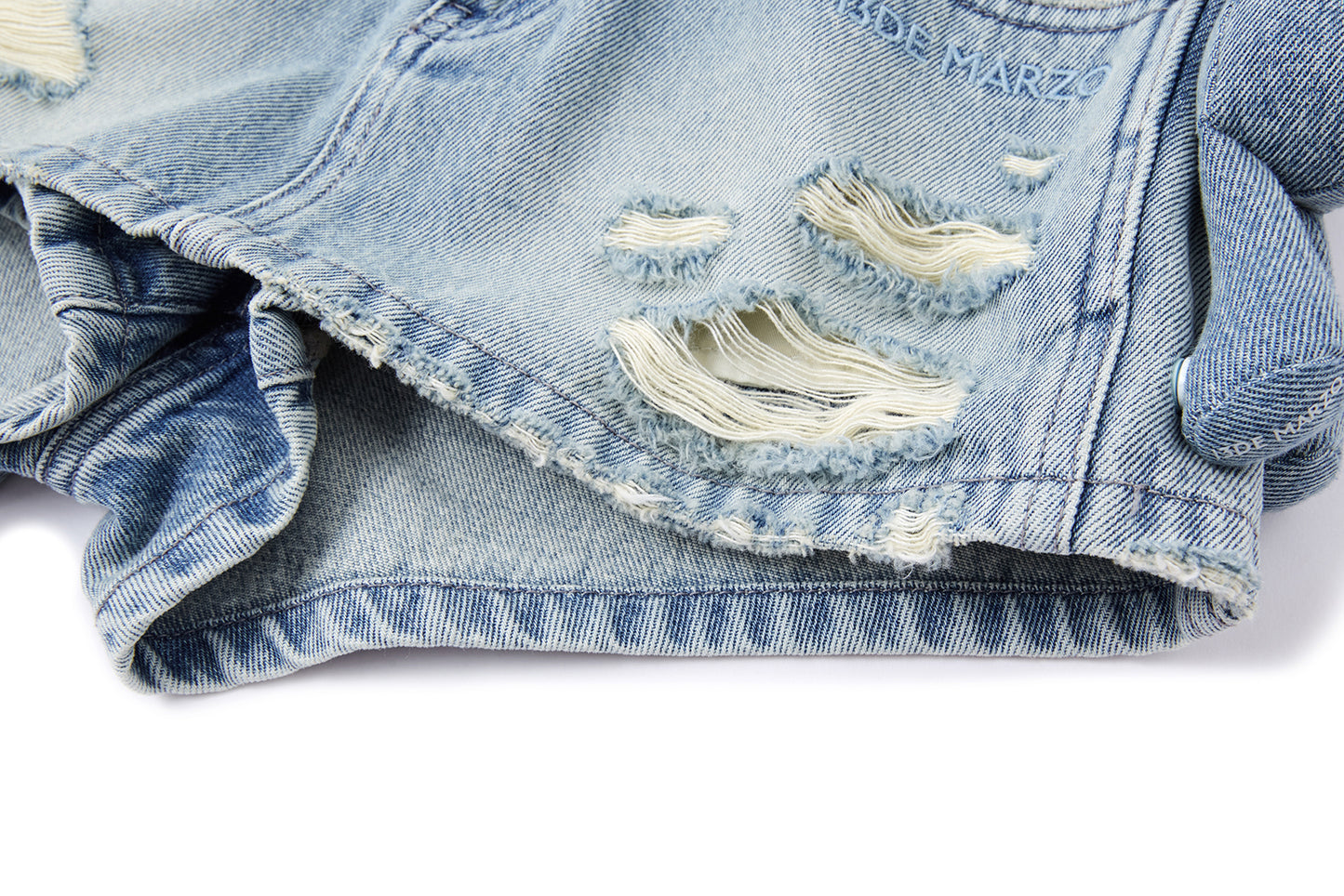 13DE MARZO Broken Bear Hot Jorts Blue - 13DE MARZO