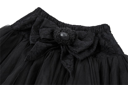 13DE MARZO Bow Lace Short Skirt