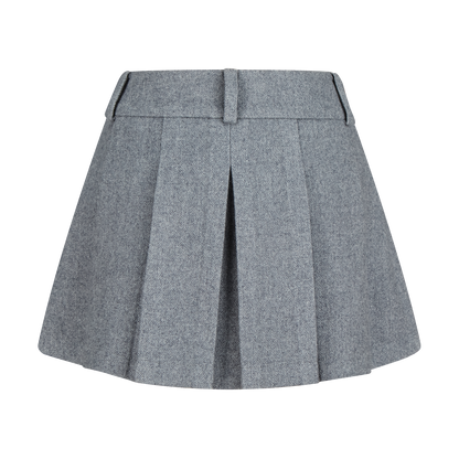 13DE MARZO Doozoo Wool Pleated Skirt Grey
