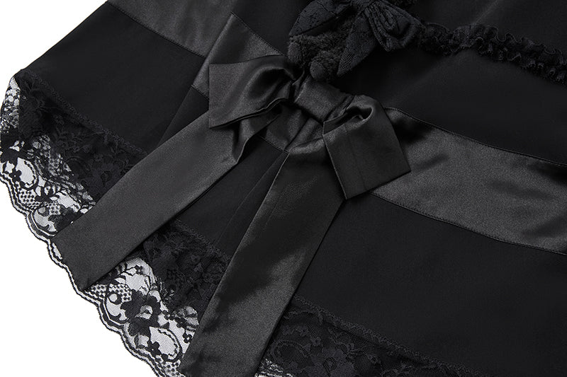 13DE MARZO Lace Panel Bow Long Dress