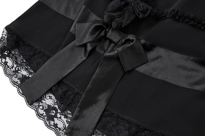 13DE MARZO Lace Panel Bow Long Dress