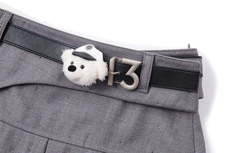 13DE MARZO Pocket Blazer Pleated Skirt Grey