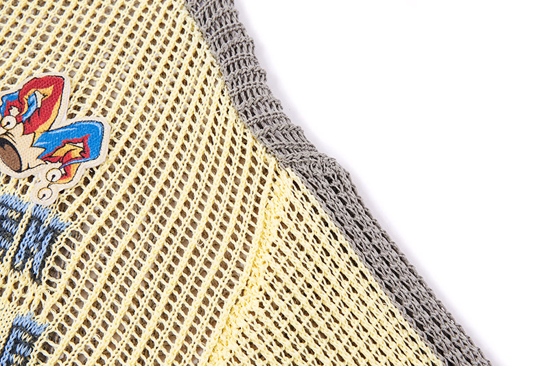 13DE MARZO Rebel Clown Bear Hollow Sweater Yellow