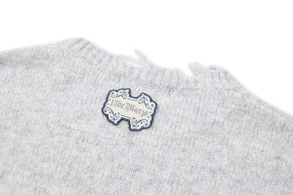 13DE MARZO Birthday Clown Bear Illustration Sweater Grey