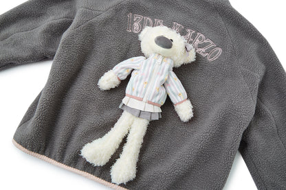 13DE MARZO Marzo Valley Fleece Print Jacket Grey