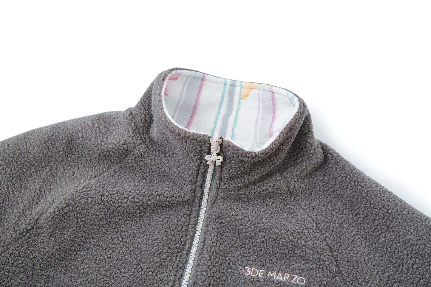 13DE MARZO Marzo Valley Fleece Print Jacket Grey
