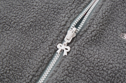 13DE MARZO Marzo Valley Fleece Print Jacket Grey