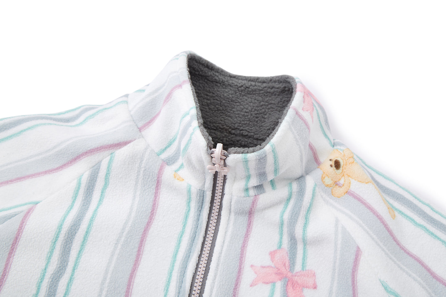 13DE MARZO Marzo Valley Fleece Print Jacket Grey