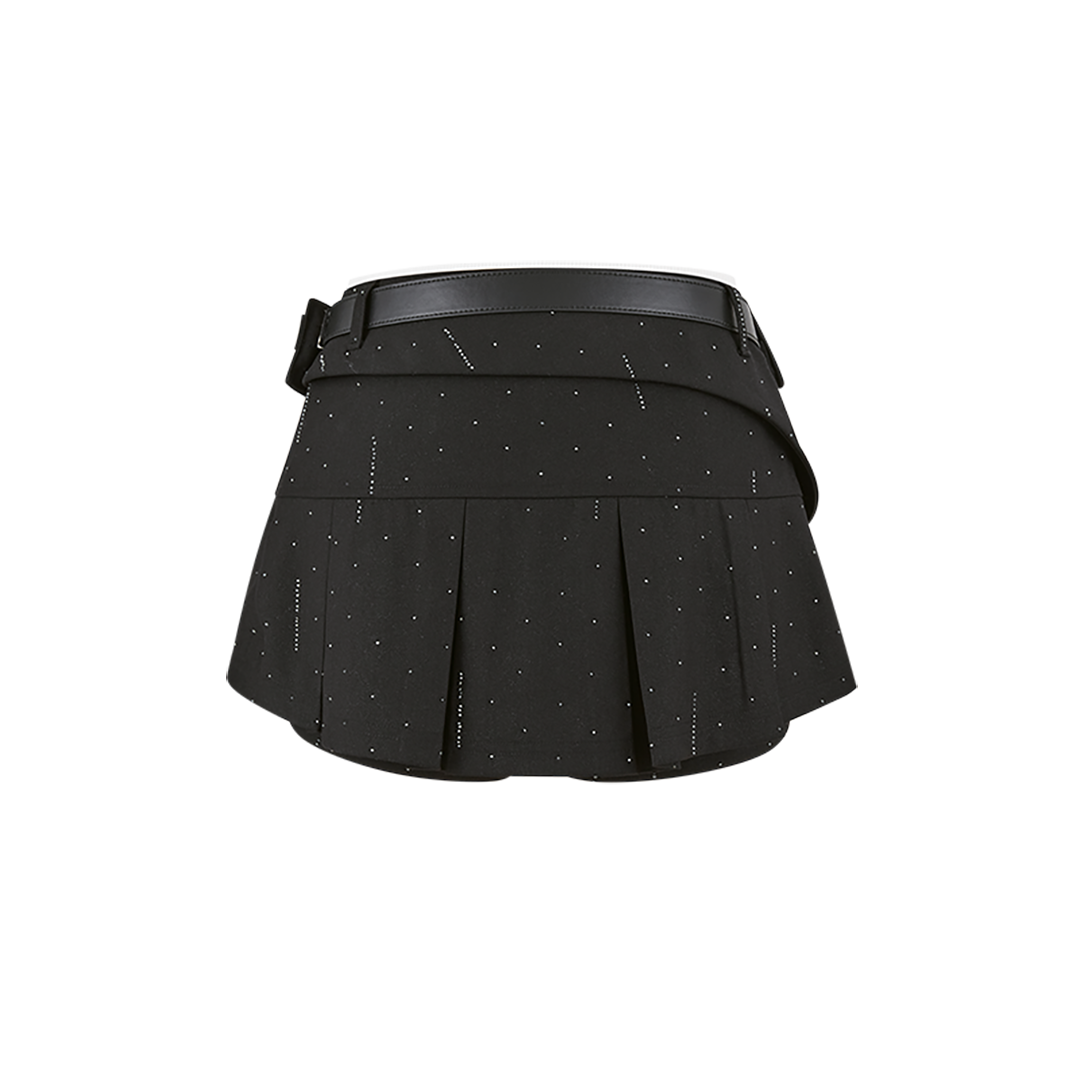 13DE MARZO Pocket Blazer Pleated Skirt Black