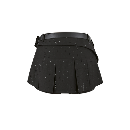 13DE MARZO Pocket Blazer Pleated Skirt Black