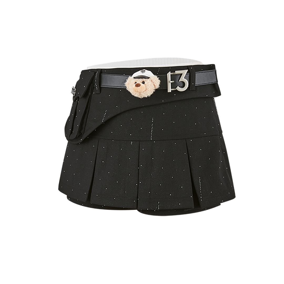 13DE MARZO Pocket Blazer Pleated Skirt Black