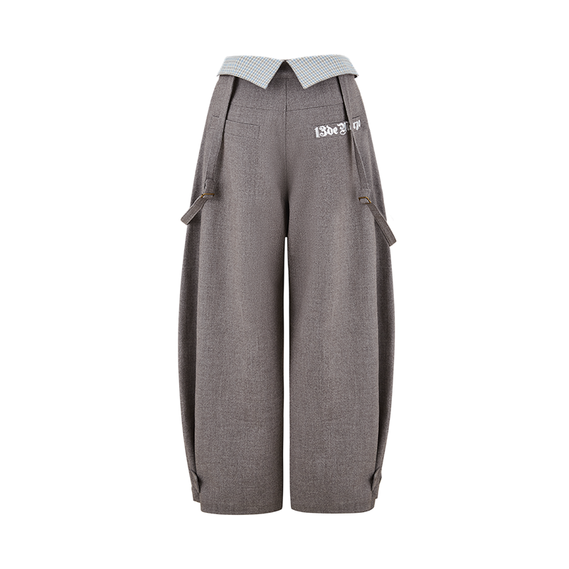 13DE MARZO Detachable Clown Bear Overall Grey