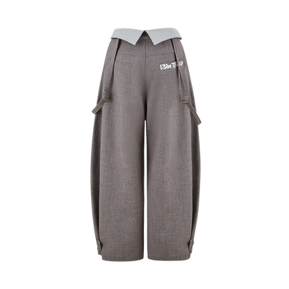 13DE MARZO Detachable Clown Bear Overall Grey