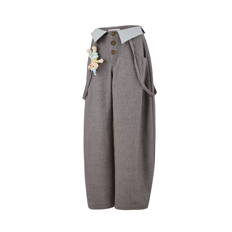 13DE MARZO Detachable Clown Bear Overall Grey