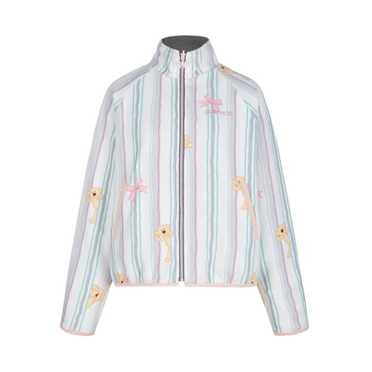 13DE MARZO Marzo Valley Fleece Print Jacket Grey