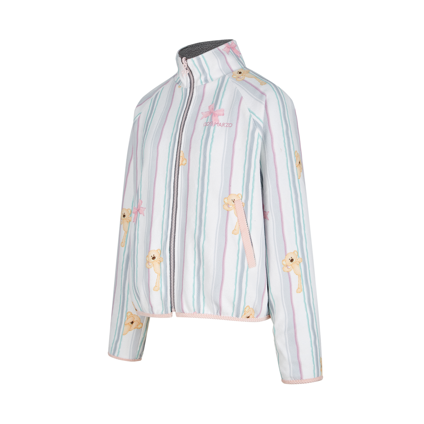 13DE MARZO Marzo Valley Fleece Print Jacket Grey