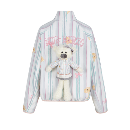 13DE MARZO Marzo Valley Fleece Print Jacket Grey