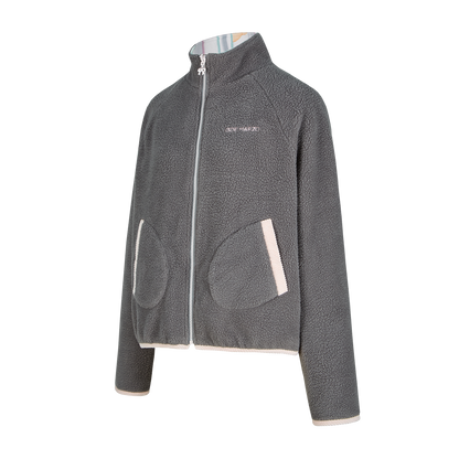 13DE MARZO Marzo Valley Fleece Print Jacket Grey