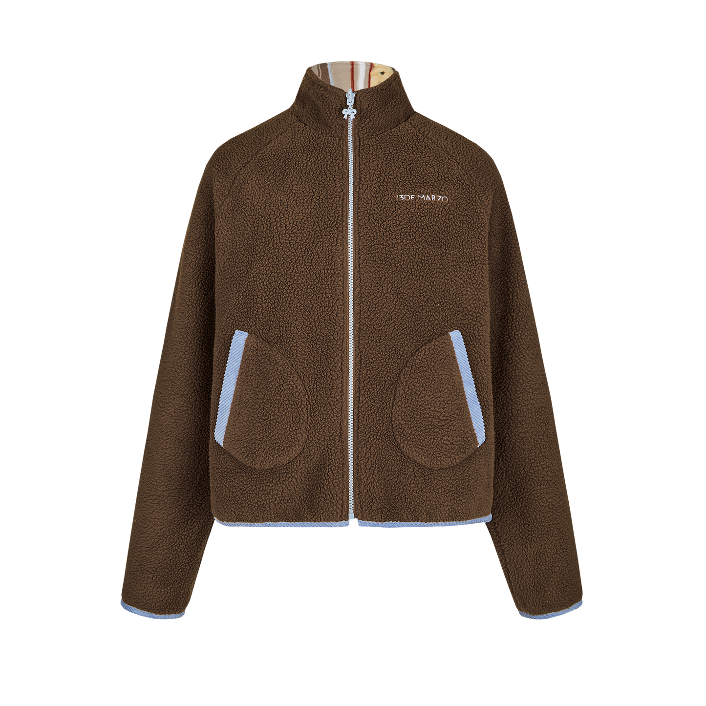 13DE MARZO Marzo Valley Fleece Print Jacket Brown