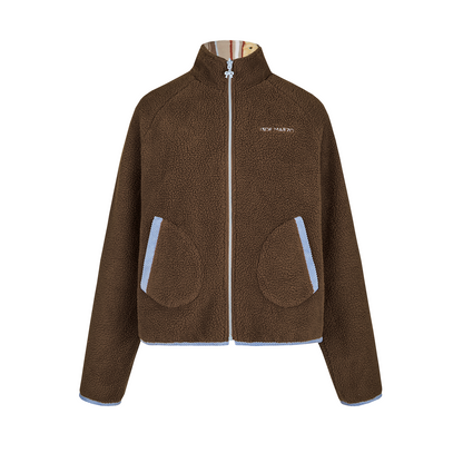 13DE MARZO Marzo Valley Fleece Print Jacket Brown