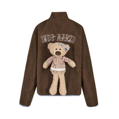 13DE MARZO Marzo Valley Fleece Print Jacket Brown