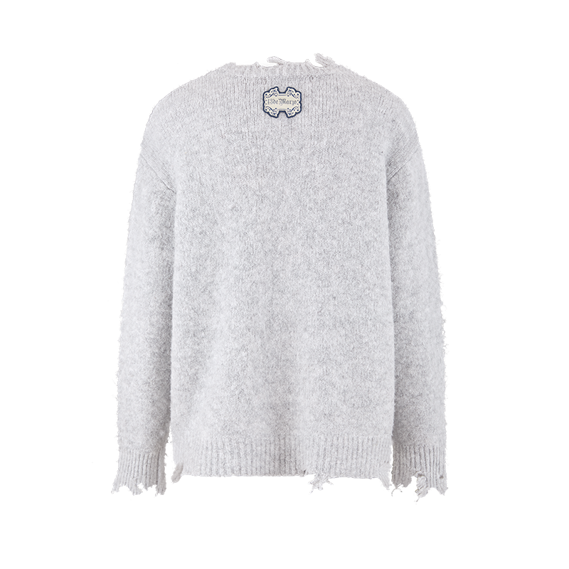 13DE MARZO Birthday Clown Bear Illustration Sweater Grey