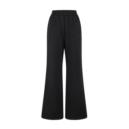 13DE MARZO Deconstructed Wide-Leg Sweatpants Black