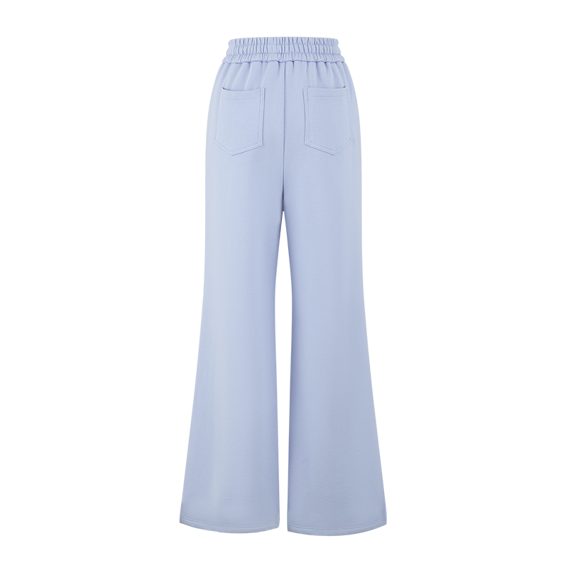 13DE MARZO Deconstructed Wide-Leg Sweatpants Blue