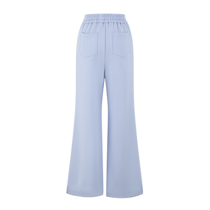 13DE MARZO Deconstructed Wide-Leg Sweatpants Blue