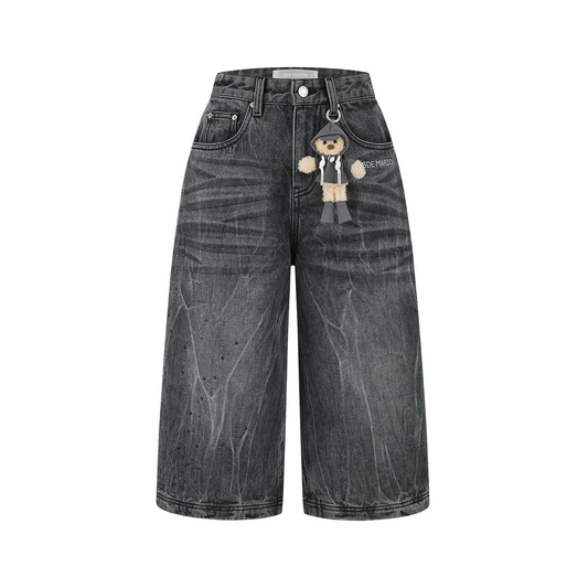 13DE MARZO Rainy Day Jorts Black
