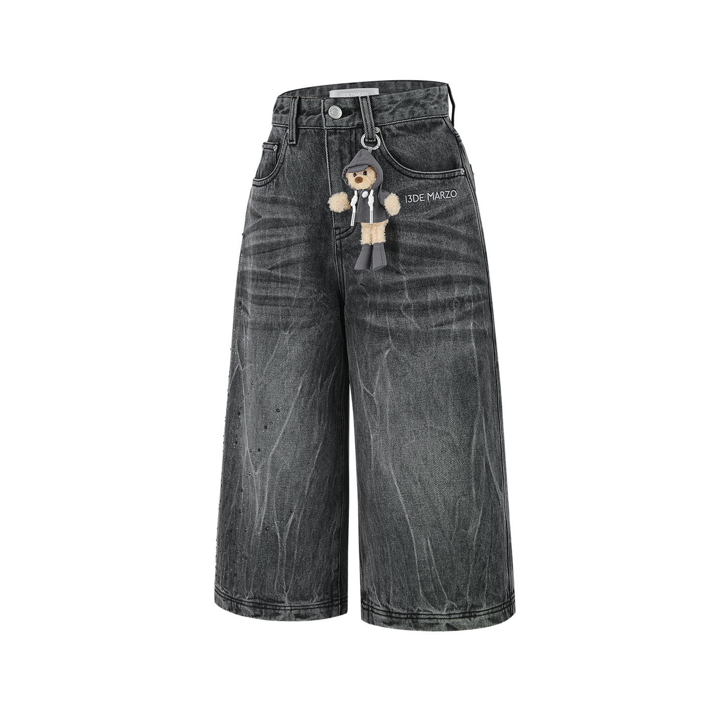 13DE MARZO Rainy Day Jorts Black